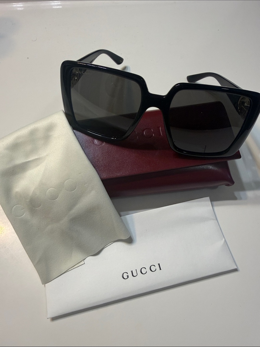 Gucci Black Japan Authentic Oversized Square Women's Sunglasses